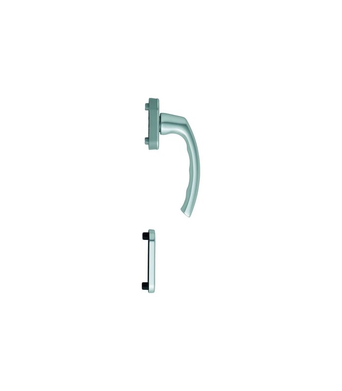 Fenstertür- Halbgarnitur, Profilzylinder gelocht, Luxembourg 099/U26/49PNS, Nockendurchmesser 10, Aluminium naturfarbig