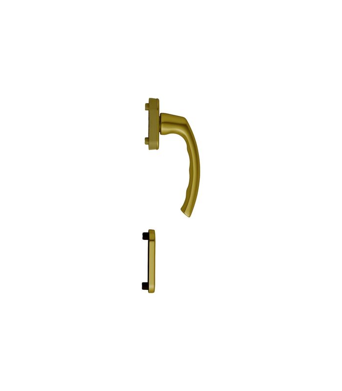 Fenstertür- Halbgarnitur, Profilzylinder gelocht, Luxembourg 099/U26/49PNS, Nockendurchmesser 10, Aluminium bronzefarbig