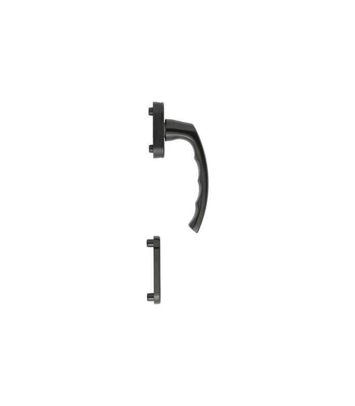 Fenstertür- Halbgarnitur, Profilzylinder gelocht, Luxembourg 099/U26/49PNS, Nockendurchmesser 10, Aluminium dunkelbraun seidenglänzend