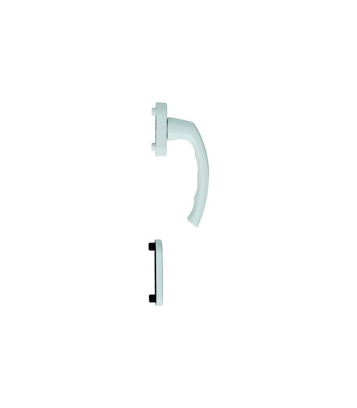 Fenstertür- Halbgarnitur, Profilzylinder gelocht, Luxembourg 099/U26/49PNS, Nockendurchmesser 10, Aluminium verkehrsweiß