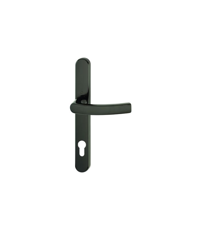 HOPPE Halbgarnitur Liège 1540/3347N, Langschild, oval, Profilzylinder gelocht, Entfernung 92mm, Vierkant 8mm, Türstärke 72 - 82mm, Befestigungstechnik mit Stütznocken, braun, dunkelbraun seidenglänzend beschichtet, Außen
