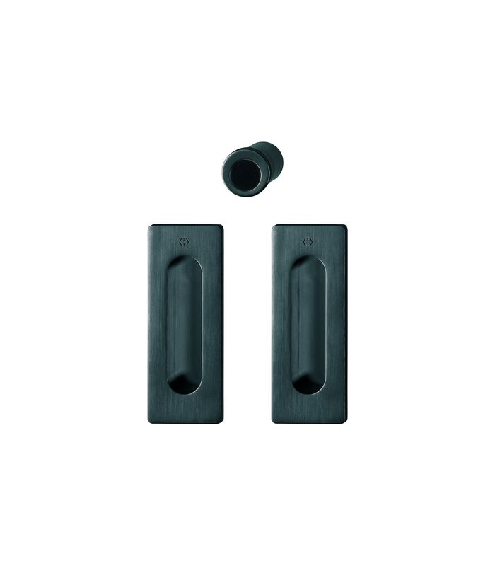 HOPPE Muschelgriff Set 5 M464,116x44, ungelocht, schwarz satiniert-Resista®