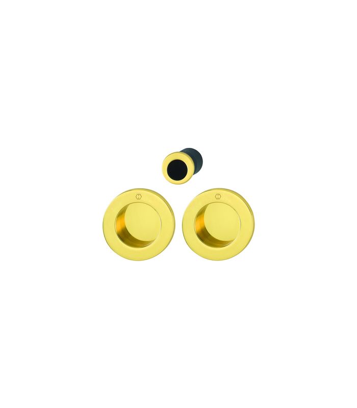HOPPE Muschelgriff Set 5 M471, Ø68, ungelocht, messing poliert
