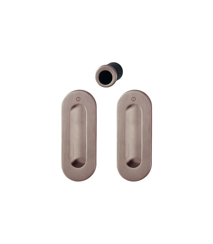 HOPPE Muschelgriff Set 5 M472,116x44, ungelocht, kupferfarben satiniert-Resista®