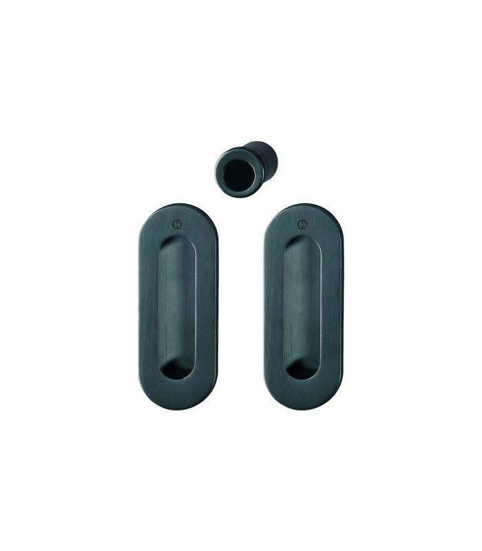 HOPPE Muschelgriff Set 5 M472,116x44, ungelocht, schwarz satiniert-Resista®