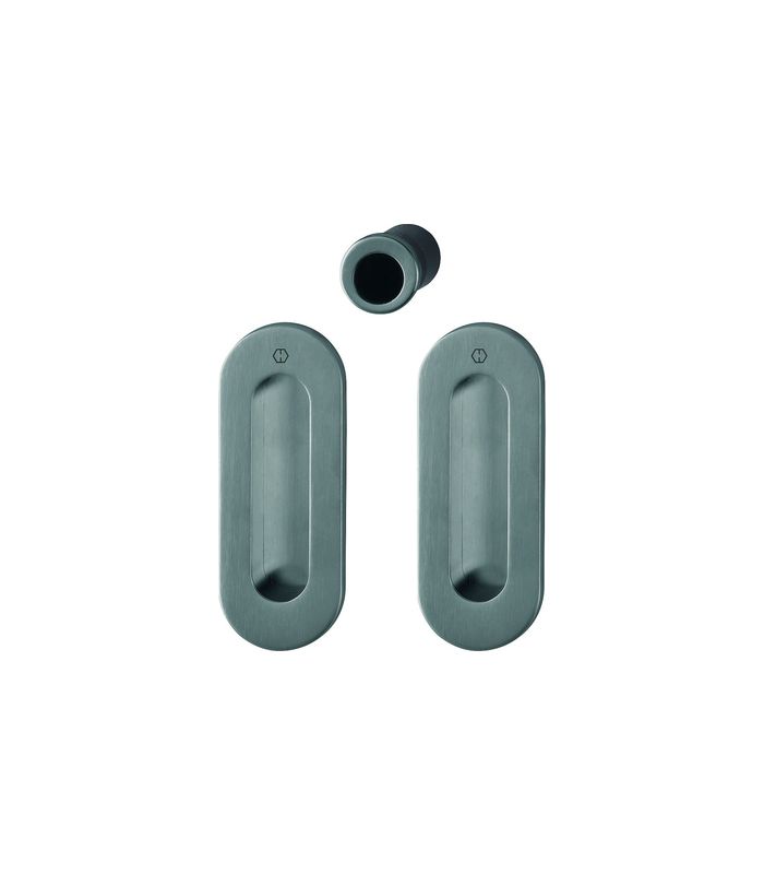HOPPE Muschelgriff Set 5 M472,116x44, ungelocht, anthrazitfarben satiniert-Resista®