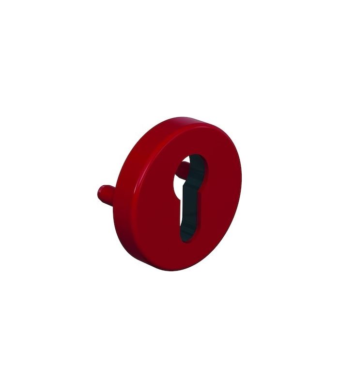 Haustür- Schlüsselrosette 306.23, rund, Profilzylinder gelocht rubinrot hochglanz, Türstärke 38,1-48
