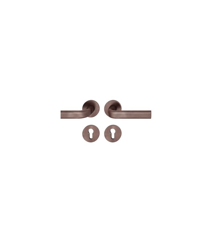 Drückergarnitur 12 1242 Rosette ,rd.,PZ,8,d-bronze,TS39-58