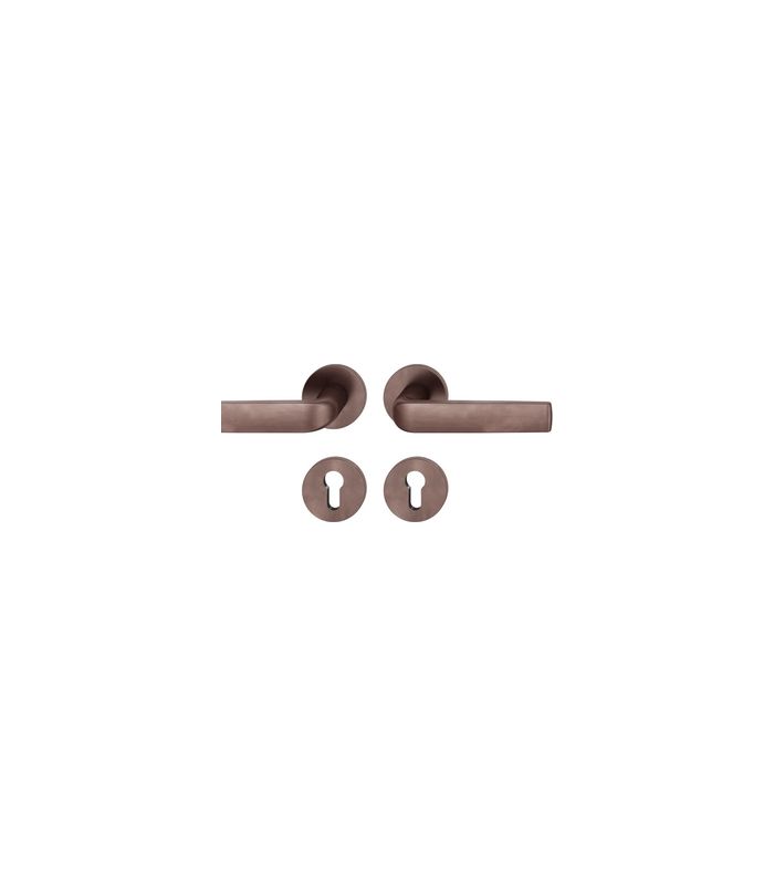 Drückergarnitur 12 1267 Rosette ,rd.,PZ,8,d-bronze,TS39-58