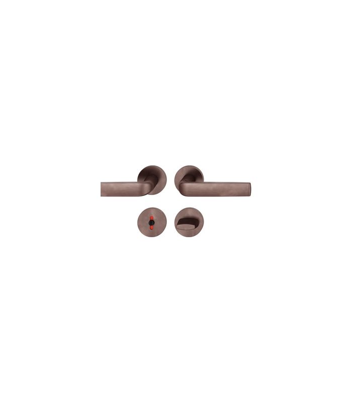 Drückergarnitur 12 1267 Rosette ,rd.,WC/SS,8(8),d-bronze,TS39-58