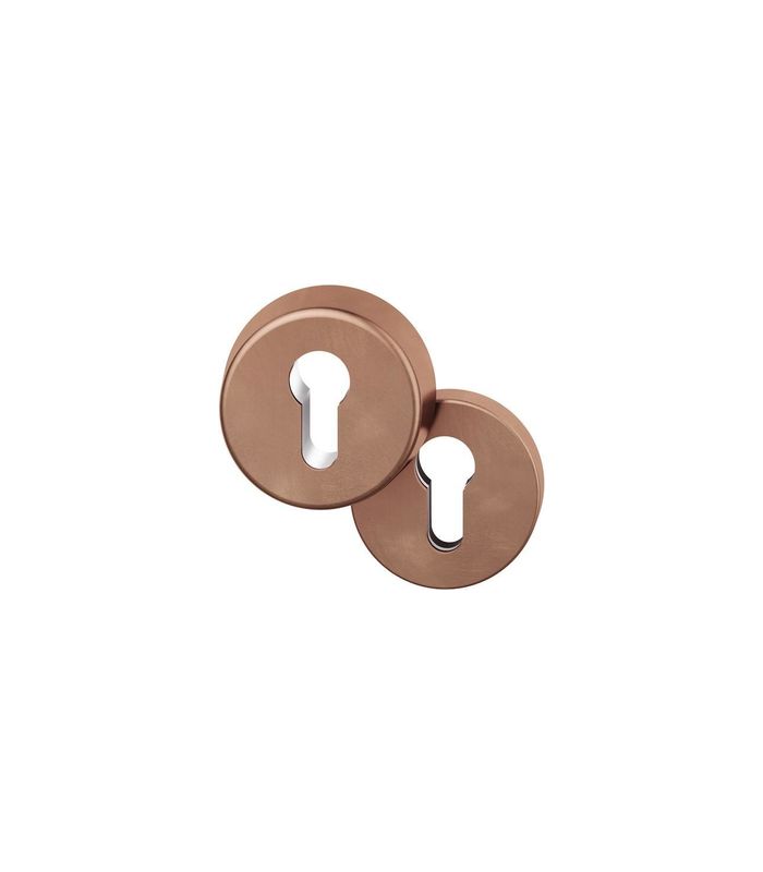 FSB Schutzrosetten-Satz 73 7395, rund, 12,5mm, ES 1/Profilzylinder gelocht, dunkelbronze patiniert gewachst, Türstärke 67 - 69mm, Durchmesser Rosette (außen)61,5mm