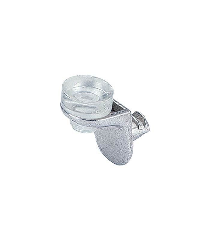 Bodenträger, mit Zapfen, Zapfen Ø5mm Sekura 8,47609, ZDG vernickelt, KF, transparent