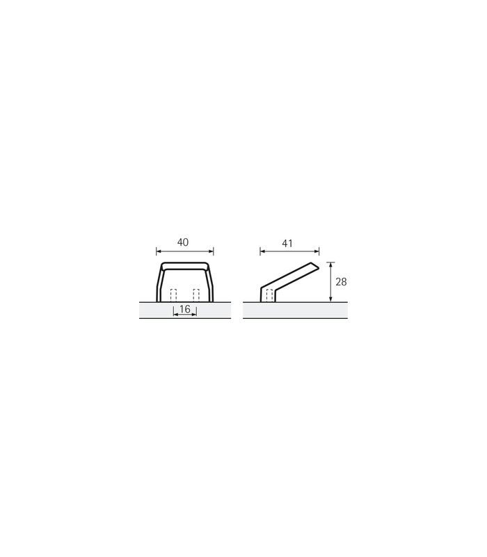 MB-Griff,B41x16mm,H28mm,Zink Milo 9105794,edelstahloptik geb.