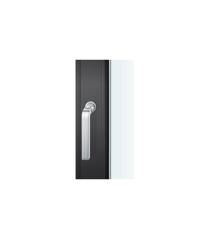 Drehkipp-Fenstergriff 34 1004, mit runder Rosette, Vierkant 7x 24-38, edelstahl fein matt