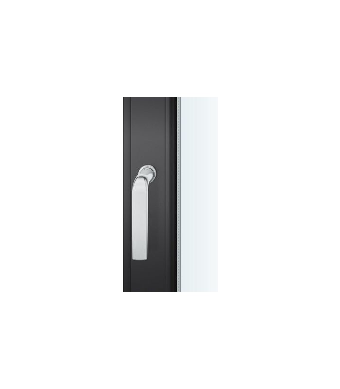 Drehkipp-Fenstergriff 34 1267, mit runder Rosette, Vierkant 7x 24-38, edelstahl fein matt