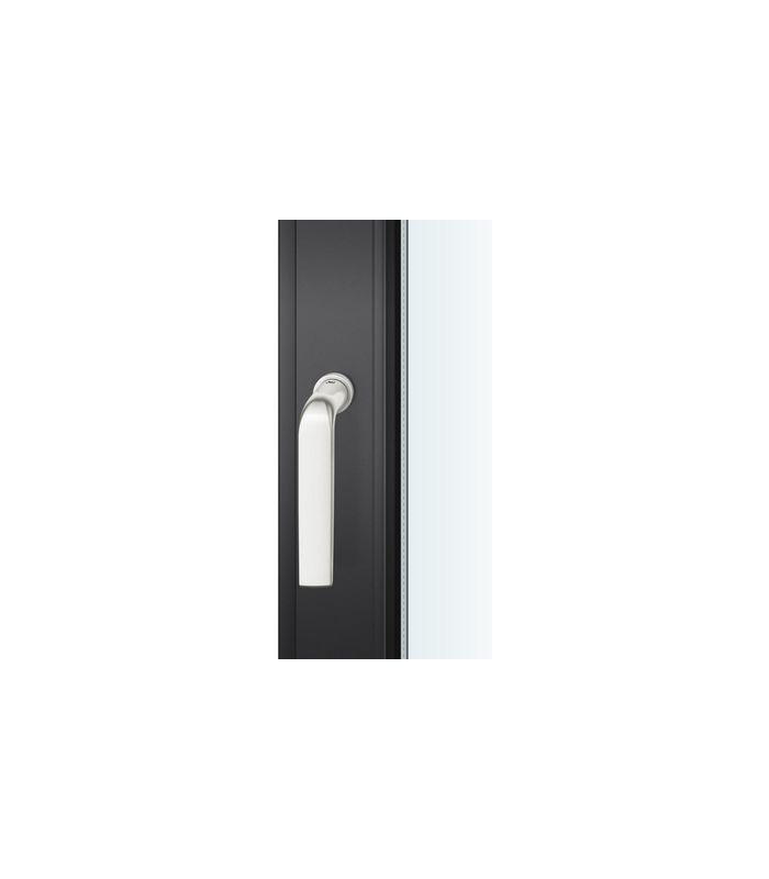 Drehkipp-Fenstergriff 34 1267, mit runder Rosette, Vierkant 7x 24-38, naturfarbig eloxiert