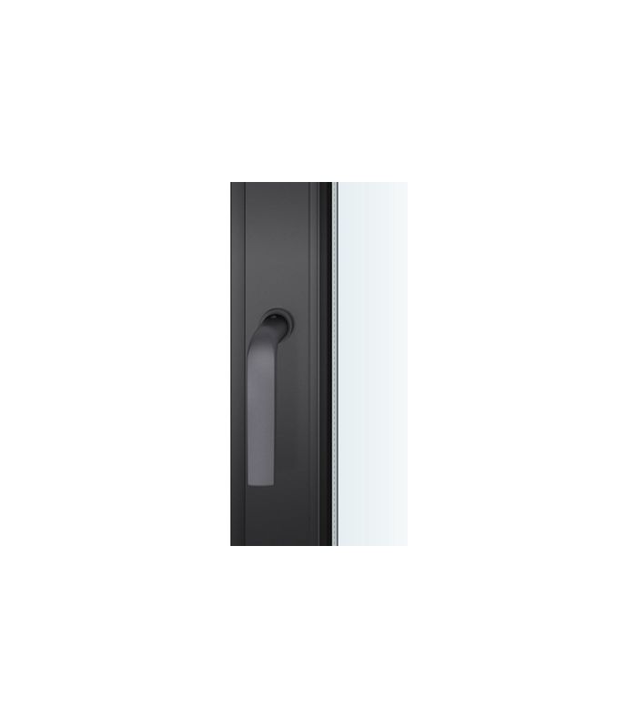 Drehkipp-Fenstergriff 34 1267, mit runder Rosette, Vierkant 7x 24-38, schwarz gestrahlt