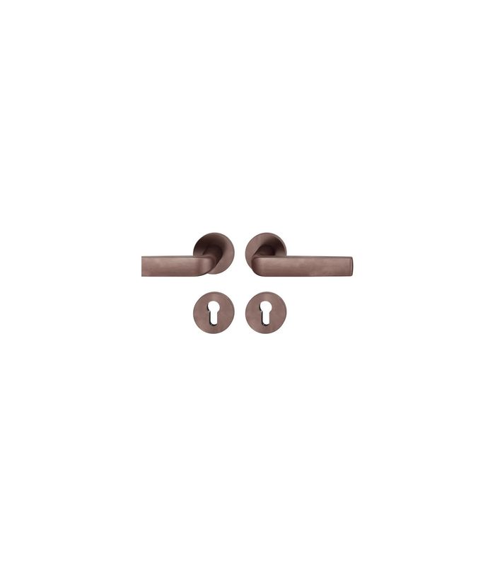 Drückergarnitur 72 1267 Rosette rund ,BB,8,DL,d-bronze,TS39-48