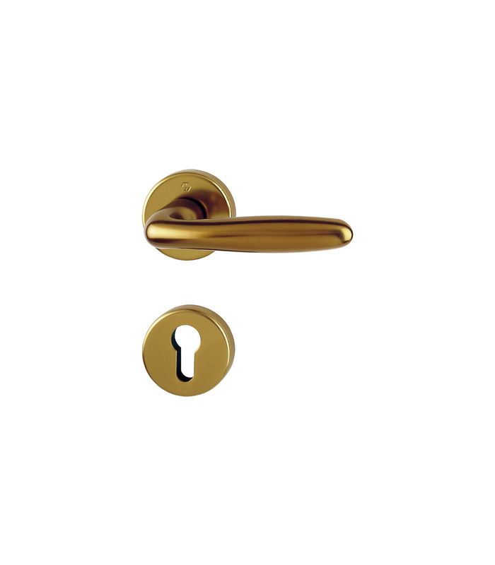 HOPPE Drückergarnitur Verona 1510/42KB/42KBS, Rosette, Profilzylinder gelocht, Vierkant 8mm, DIN Links-Rechts, TS 37 - 42mm, Befestigungstechnik mit Stütznocken, braun, bronzefarben, eloxiert