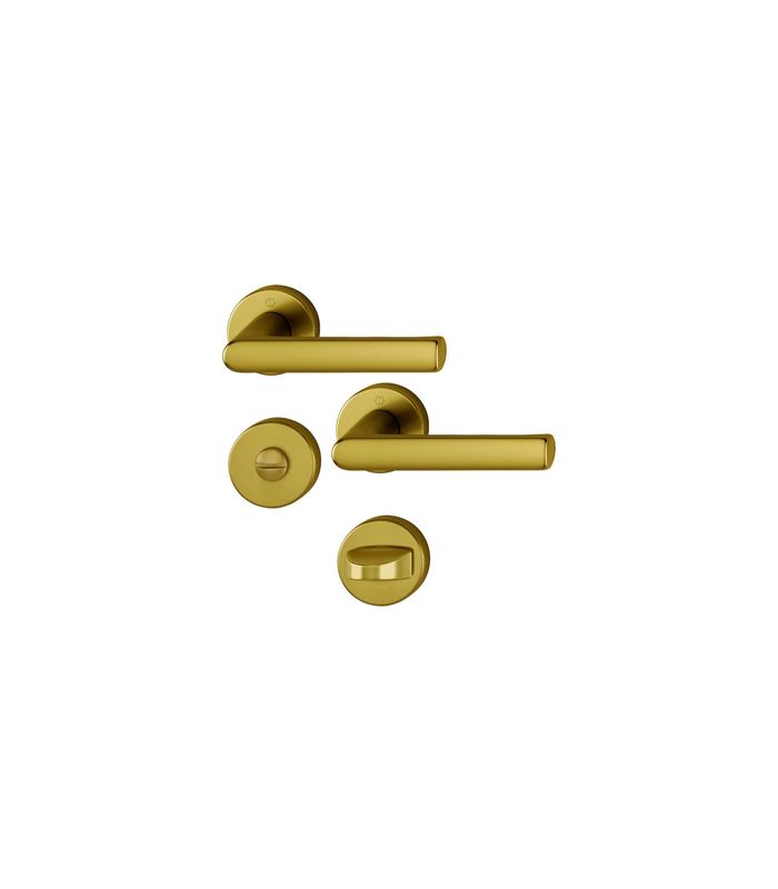 HOPPE Drückergarnitur Hamburg 1700/42KB/42KBS, Rosette, WC Schlitzkopf, Vierkant 8mm, Riegel-Vierkant 5mm, DIN Links-Rechts, TS 37 - 42mm, Befestigungstechnik mit Stütznocken, braun, bronzefarben, eloxiert