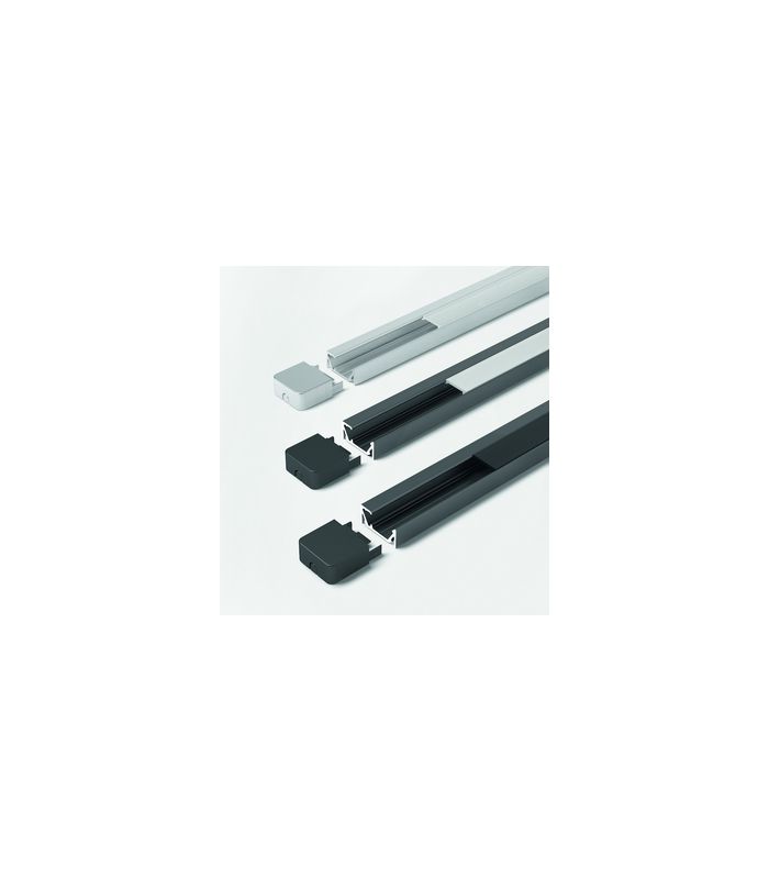 ChannelLineG1 Profil, black, opal10-er Set L=2000, Alu-und Abdeckprofil