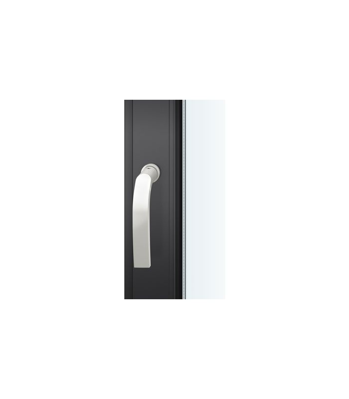 Drehkipp-Fenstergriff 34 1271, mit runder Rosette, Vierkant 7x 24-38, naturfarbig eloxiert