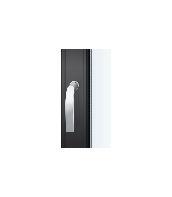 Drehkipp-Fenstergriff 34 1271, mit runder Rosette, Vierkant 7, edelstahl fein matt