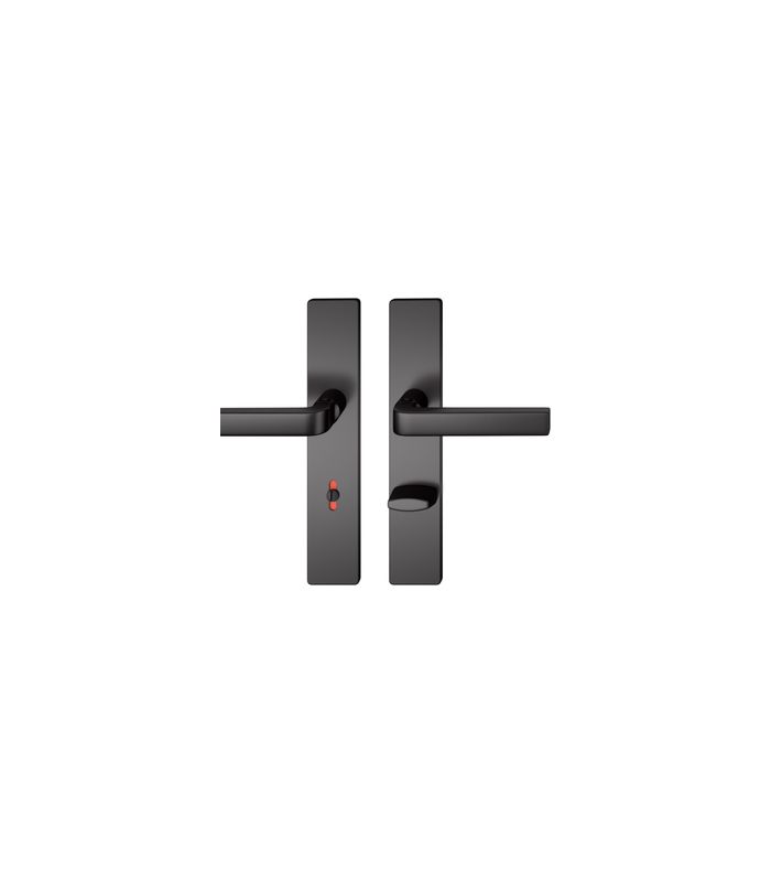 Drückergarnitur 12 1004 LS eck,WC/SS78/8 (8),schwarz,TS 39-58