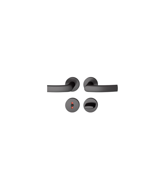 Drückergarnitur 12 1015 Rosette ,rd.,WC/SS,8,(8),sw,TS39-58