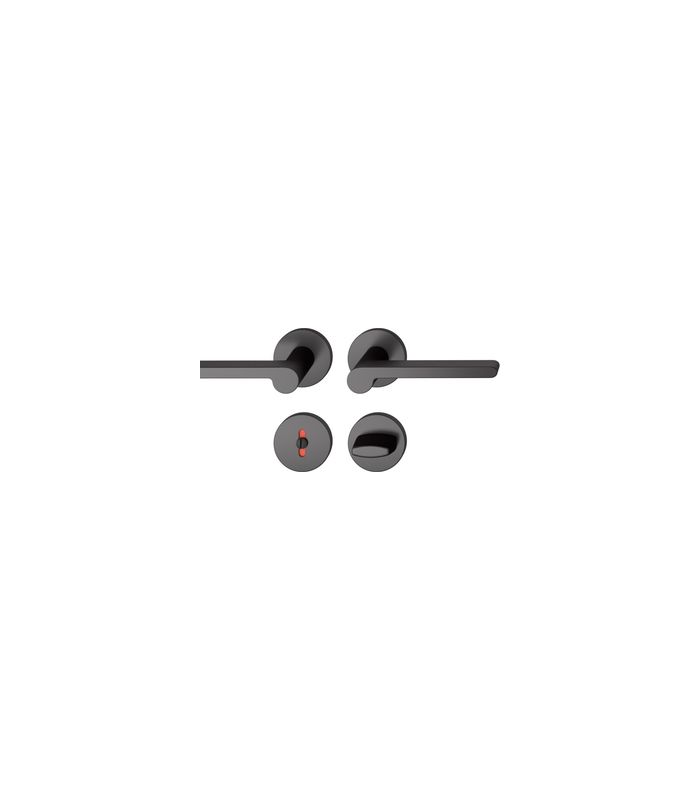 Drückergarnitur 12 1021 Rosette ,rd.,WC/SS,8,(8),sw,TS39-58