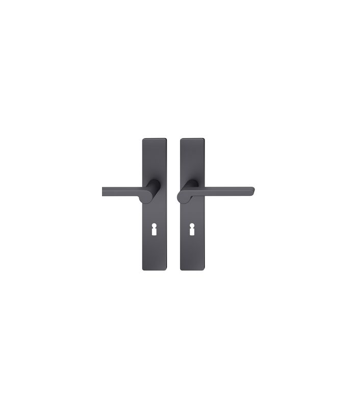 Drückergarnitur 12 1021 LS eck,BB72/8,sw,TS 39-58