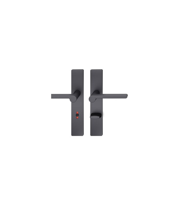 Drückergarnitur 12 1021 LS eck,WC/SS78/8 (8),sw,TS 39-58