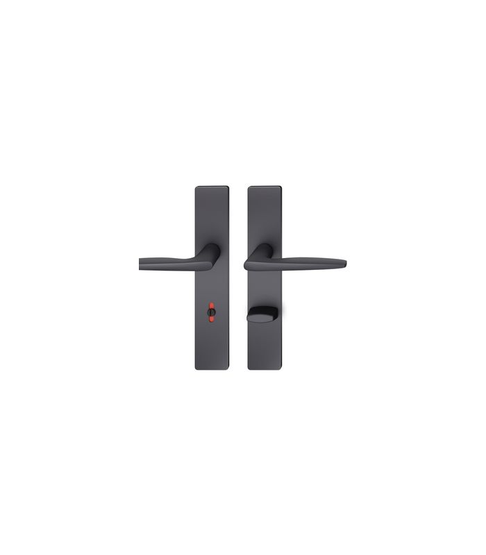 Drückergarnitur 12 1058 LS eck,WC/SS78/8 (8),sw,TS 39-58