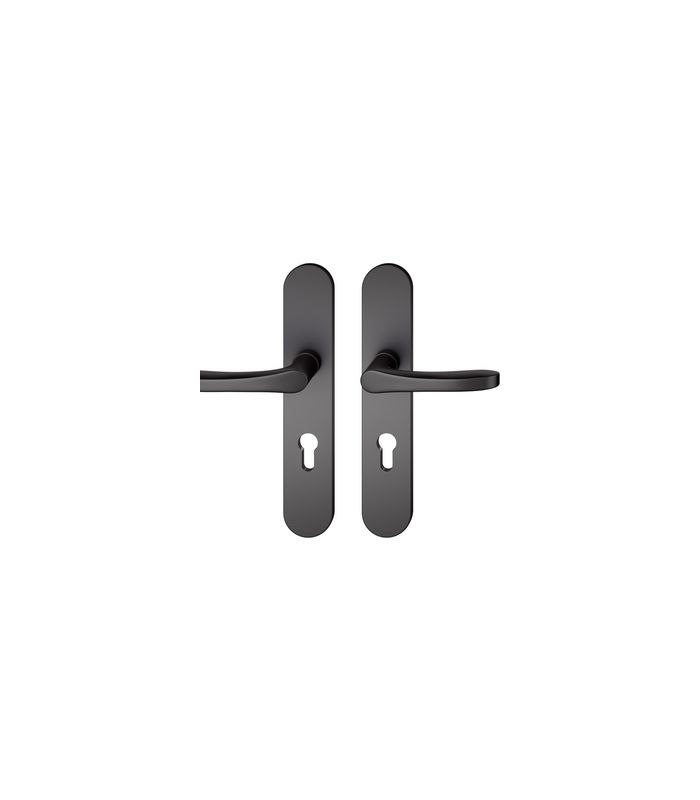 Drückergarnitur 12 1106 LS oval ,PZ72/8,schwarz,TS 39-58