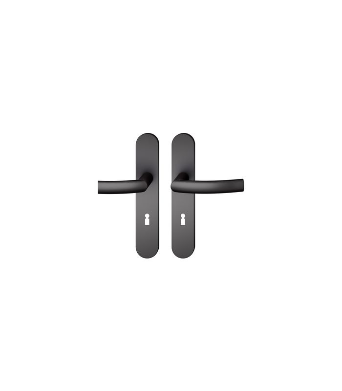 Drückergarnitur 12 1107 LS oval ,BB72/8,schwarz,TS 39-58