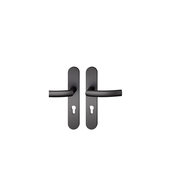 Drückergarnitur 12 1107 LS oval ,PZ72/8,schwarz,TS 39-58