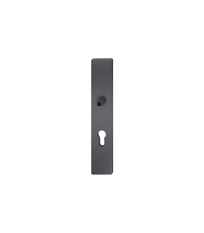 FSB Langschild ASL® 12 1410, außen/innen, eckig, mit Stütznocken, Profilzylinder gelocht, Entfernung 72mm, schwarz, gestrahlt