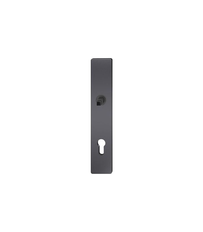 FSB Langschild ASL® 12 1410, außen/innen, eckig, mit Stütznocken, Profilzylinder gelocht, Entfernung 92mm, schwarz, gestrahlt