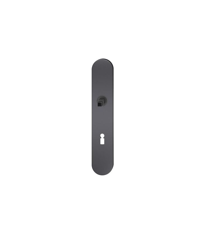 FSB Langschild ASL® 12 1418, außen/innen, oval, mit Stütznocken, Buntbart gelocht, Entfernung 72mm, schwarz, gestrahlt