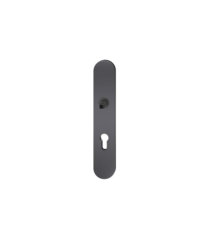 FSB Langschild ASL® 12 1418, außen/innen, oval, mit Stütznocken, Profilzylinder gelocht, Entfernung 72mm, schwarz, gestrahlt