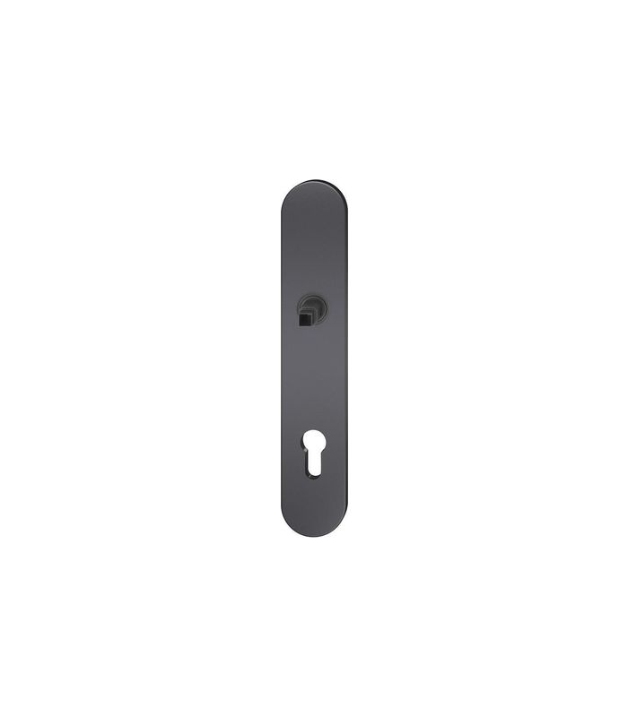 FSB Langschild ASL® 12 1418, außen/innen, oval, mit Stütznocken, Profilzylinder gelocht, Entfernung 92mm, schwarz, gestrahlt