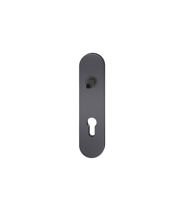 FSB Kurzschild ASL® 12 1451, außen/innen, oval, mit Stütznocken, Profilzylinder gelocht, Entfernung 72mm, schwarz, gestrahlt