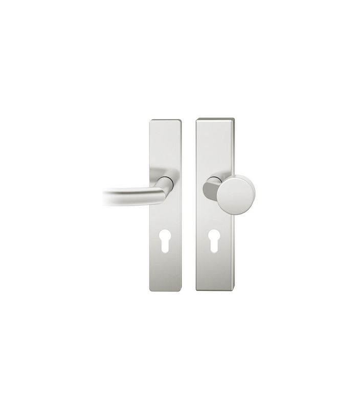 FSB Sicherheits-Wechselgarnitur 73 7379, Langschild eckig, 15mm, ES 1, ohne Zylinderabdeckung, Profilzylinder gelocht, Entfernung 72mm, Vierkant 8mm, Türstärke 40-42mm, naturfarben eloxiert