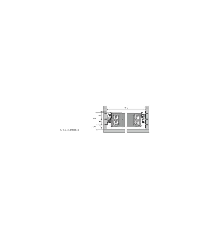 Auszugsführung Quadro Duplex 45, 730 mm, rechts