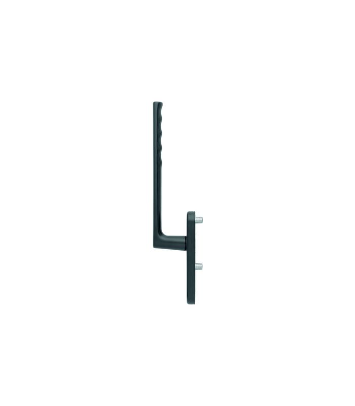 Hebeschiebe- Handhebelgarnitur, Hamburg HS-0700/431N-AS außen, Profilzylinder gelocht, Aluminium, schwarz matt