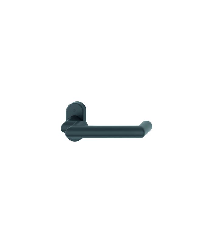 HOPPE Halbgarnitur Rotterdam RD-1401GF2/55, ohne Schlüsselrosette, Vierkant 9mm, DIN Links-Rechts, TS 45 - 65mm, Befestigungstechnik mit Stütznocken, schwarz, schwarz matt, beschichtet
