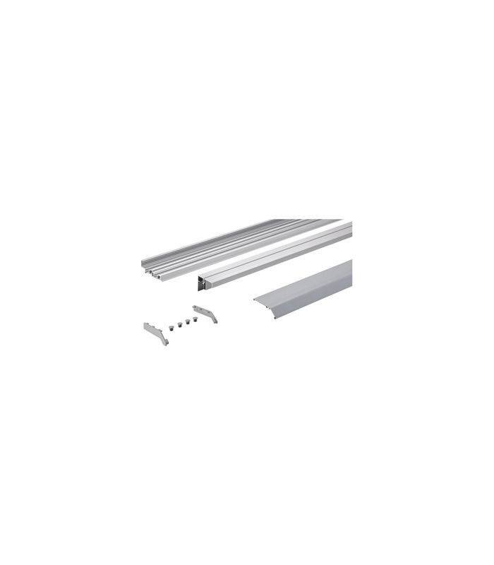 Möbel- Laufprofil-Set, Vorgelocht, 4.000mm, 80kg, TopLine XL, 9135004, silber