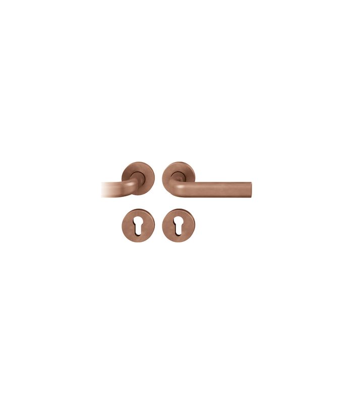 Drückergarnitur 72 1242 Rosette rund ,BB,8,DL,h-bronze,TS39-48