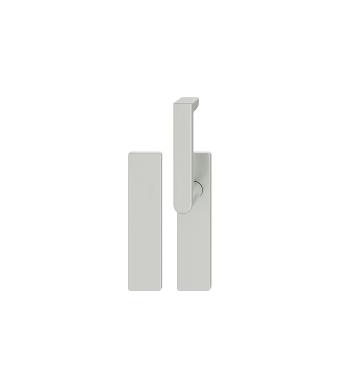 FSB Standflügelgarnitur 79 1245, Kurzschild, eckig, ungelocht, Vierkant 9mm, Türstärke 39 - 48mm, Befestigungstechnik mit Stütznocken, silber, naturfarben, eloxiert