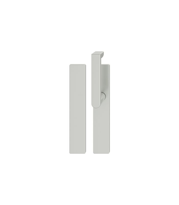 FSB Standflügelgarnitur 79 1245, Langschild, eckig, ungelocht, Vierkant 9mm, Türstärke 39 - 48mm, Befestigungstechnik mit Stütznocken, silber, naturfarben, eloxiert